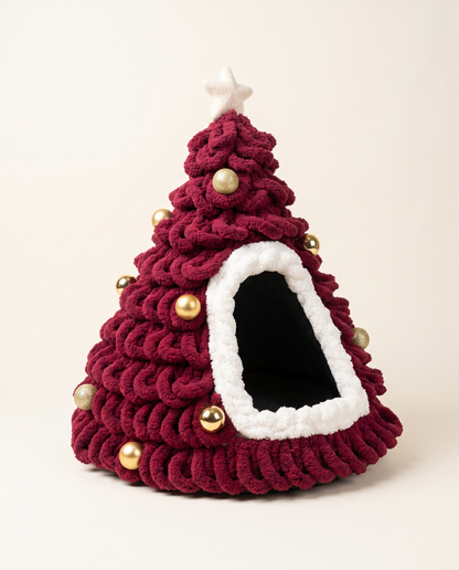 ZavenastoreTM Christmas Tree Cat House — Hand-Crocheted