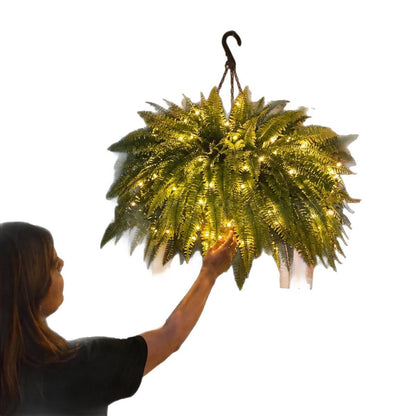 💛Glowing Boston Ferns with Lights – 🌿 Zero Watering, Zero Maintenance