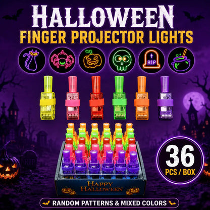 👻 Halloween Finger Projector Rings – LED Party Favors for Kids🎃