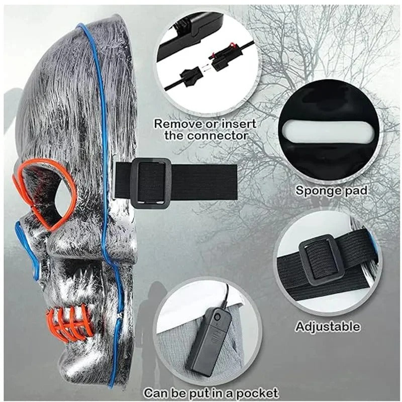 Halloween Cold Light Line Skull Luminous Mask