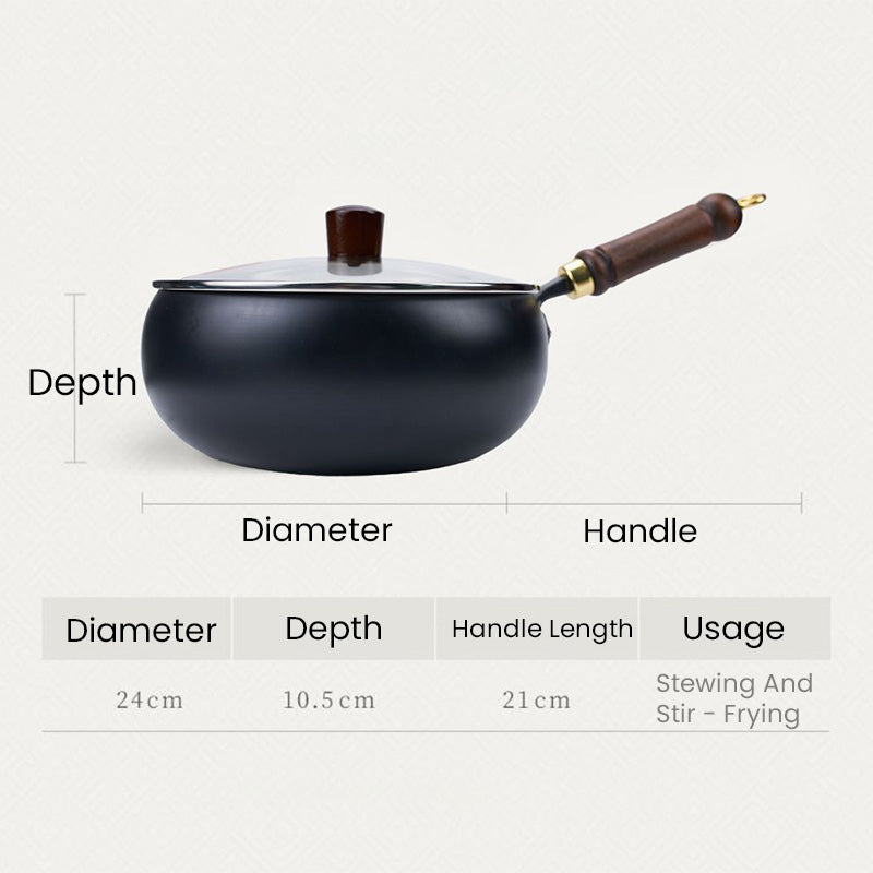 Non coated and non stick household iron pot