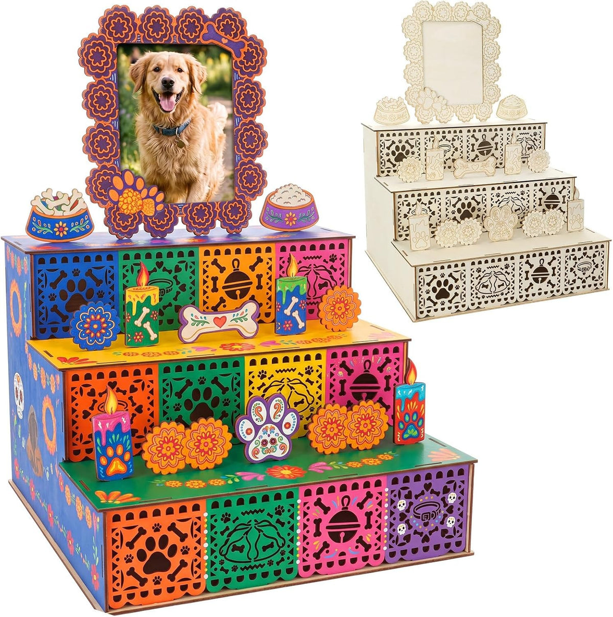 Zavenastore Elegant Day of the Dead Ofrenda Altar Wooden Shadow Box
