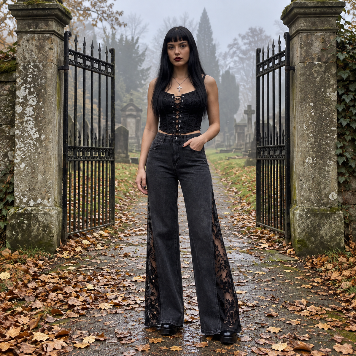 La Flor Oscura Lace Jeans
