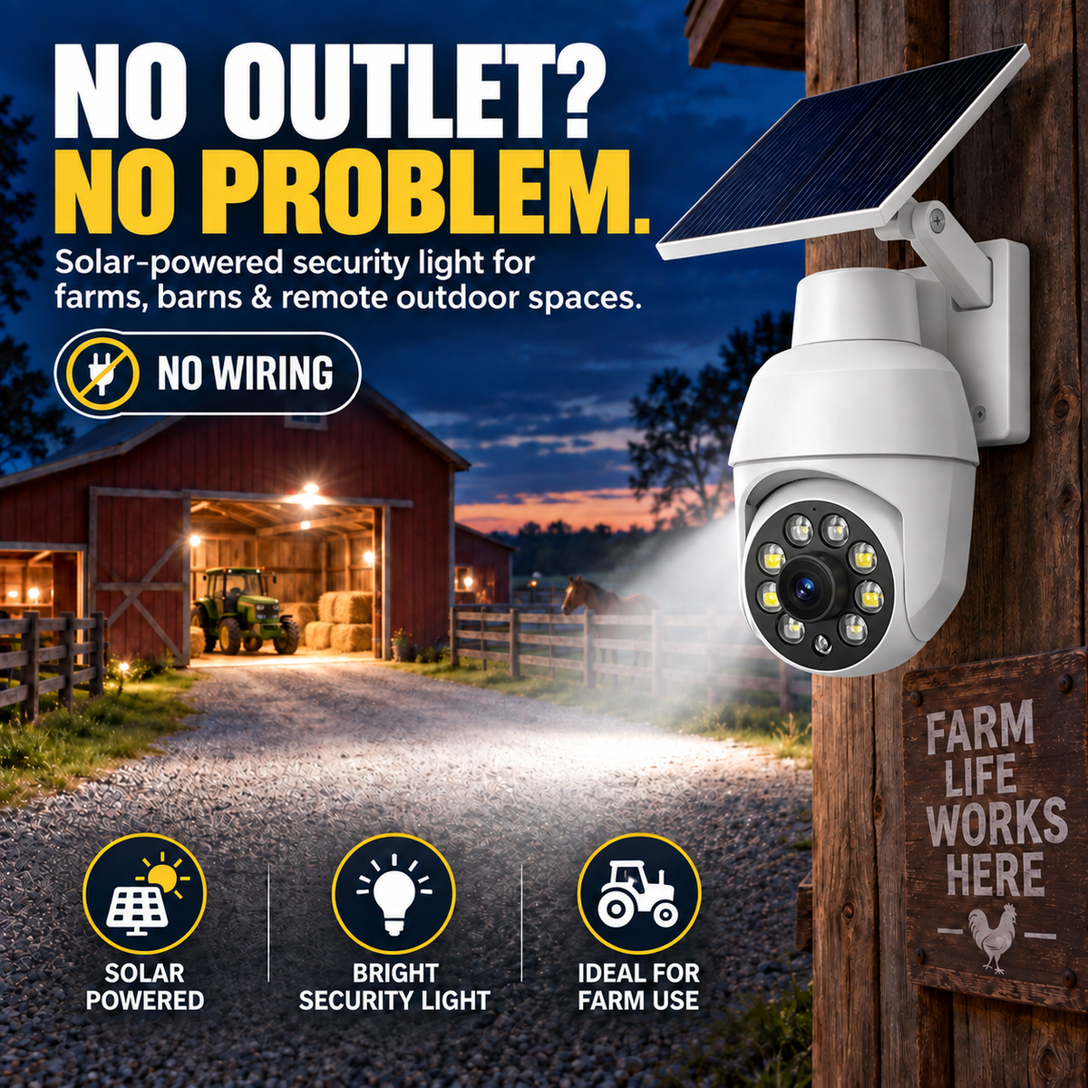 360° Ultra-Bright Motion Sensor Spotlight|Wireless Dummy PT Dome CCTV Camera