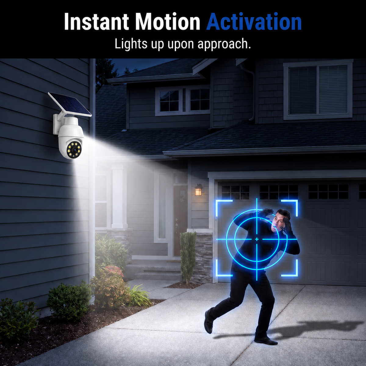 360° Ultra-Bright Motion Sensor Spotlight|Wireless Dummy PT Dome CCTV Camera