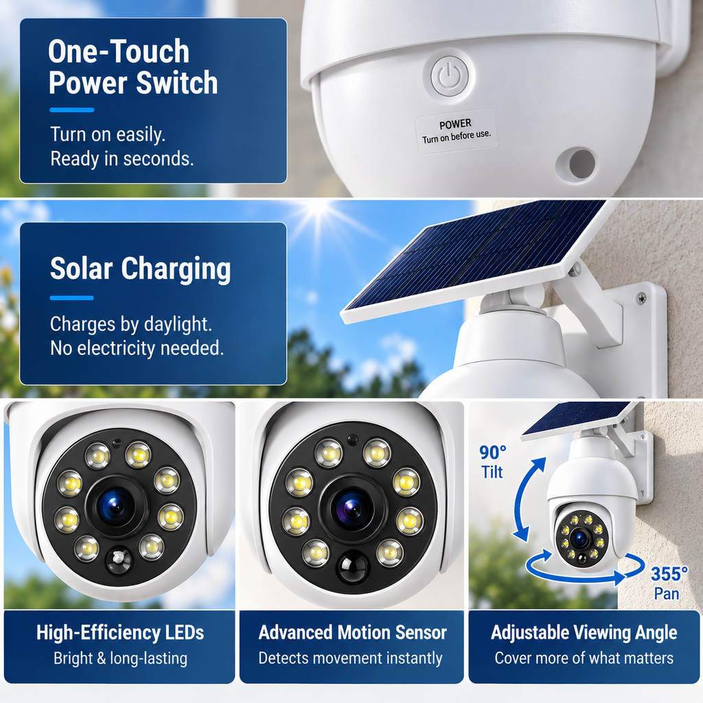 360° Ultra-Bright Motion Sensor Spotlight|Wireless Dummy PT Dome CCTV Camera
