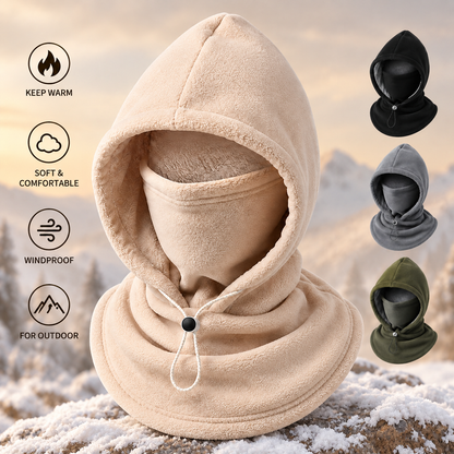3-in-1 Winter Fleece Balaclava Hood - Warm Face, Ear & Neck Cover