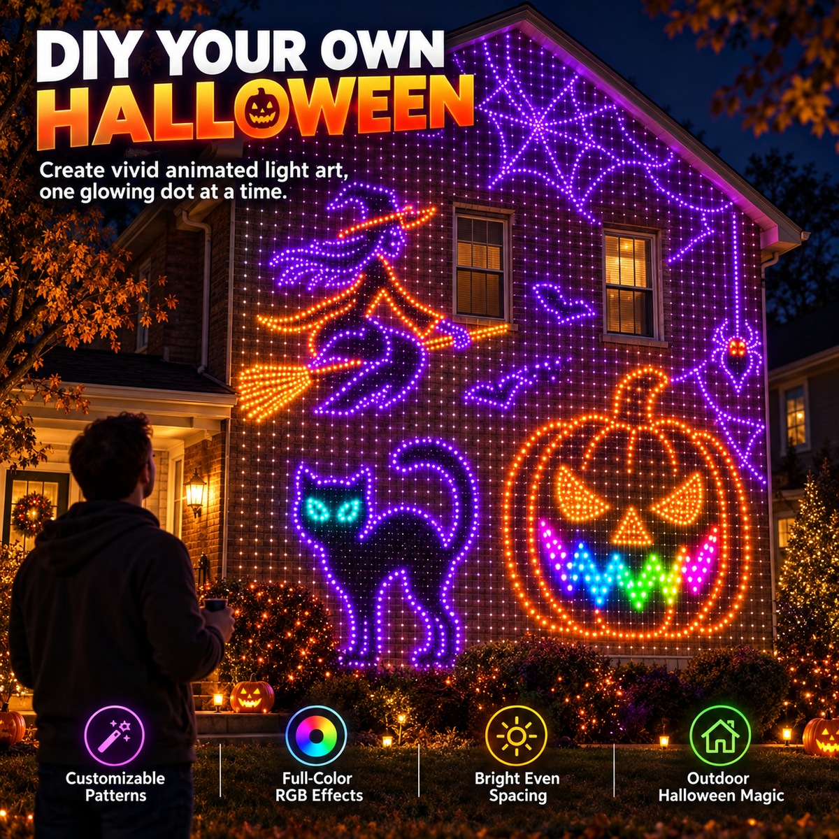 LED Halloween&Christmas Curtain Lights