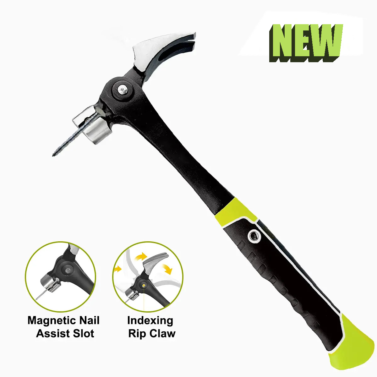 16 oz Claw Hammer with Magnetic Nail Starter and Rip Claw, 1-4 Pcs
