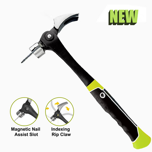 16 oz Claw Hammer with Magnetic Nail Starter and Rip Claw, 1-4 Pcs