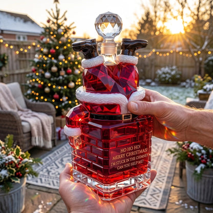 ZavenastoreTM⭐Santa Stuck in Chimney Decanter Whiskey Bottle