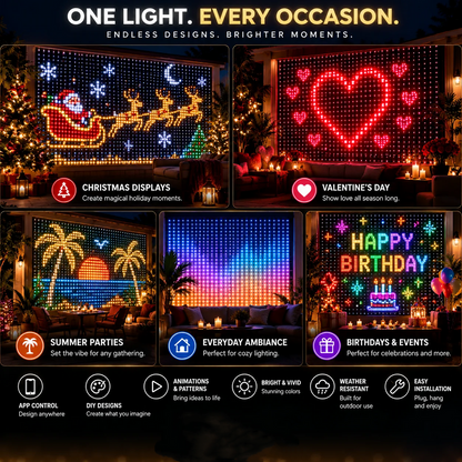 🎄✨Christmas LED House Net & Smart Outdoor Wall Curtain Light & Christmas Tree Lights