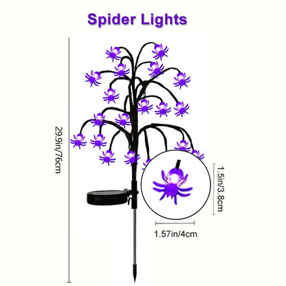 🎃Halloween Solar Pumpkin Spider Stake Lights, Auto On Off Waterproof Outdoor Pathway Lights For Yard Lawn Garden Decor