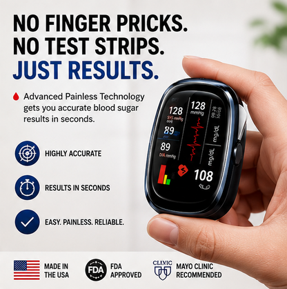 Non-Invasive Smart Blood Sugar Tracking Device 99.9% Accuracy