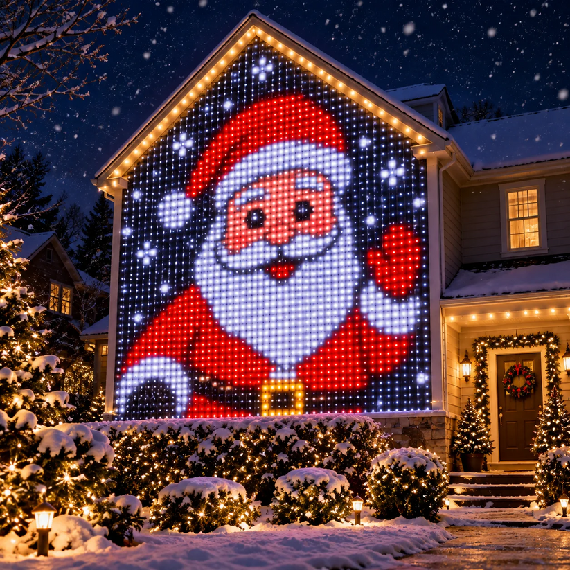 🎄✨Christmas LED House Net & Smart Outdoor Wall Curtain Light & Christmas Tree Lights