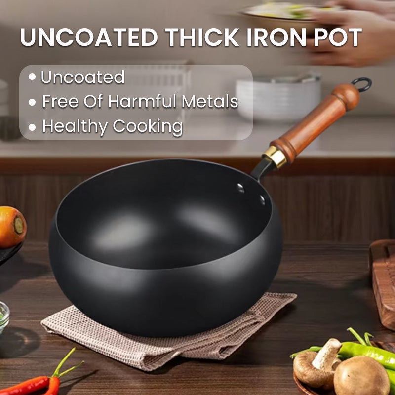Non coated and non stick household iron pot