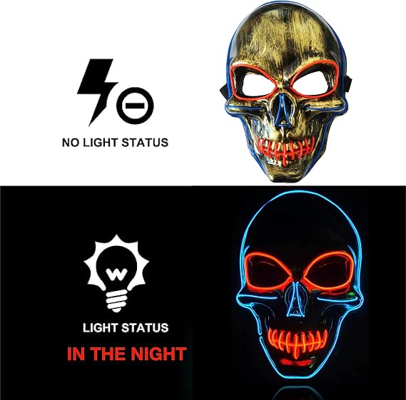 Halloween Cold Light Line Skull Luminous Mask
