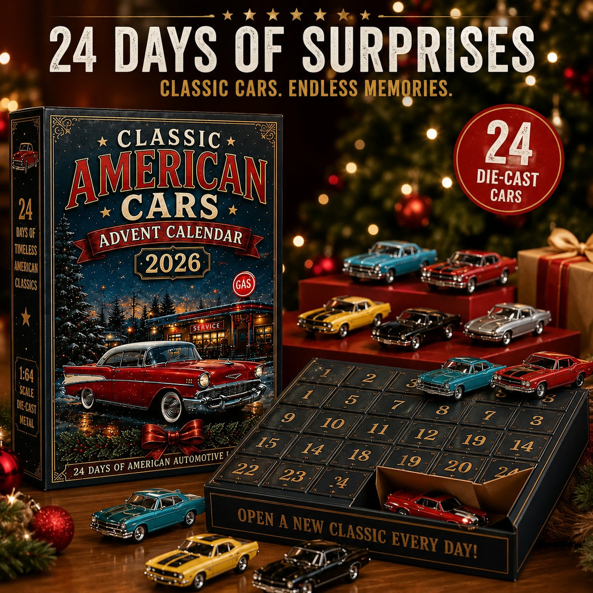 2026 Motorcycle & Classic American Cars Advent Calendar