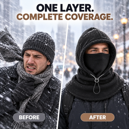 3-in-1 Winter Fleece Balaclava Hood - Warm Face, Ear & Neck Cover