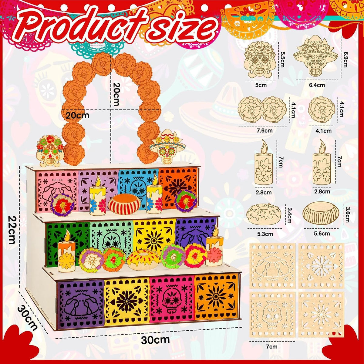 Zavenastore Elegant Day of the Dead Ofrenda Altar Wooden Shadow Box