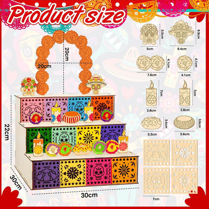 Zavenastore Elegant Day of the Dead Ofrenda Altar Wooden Shadow Box