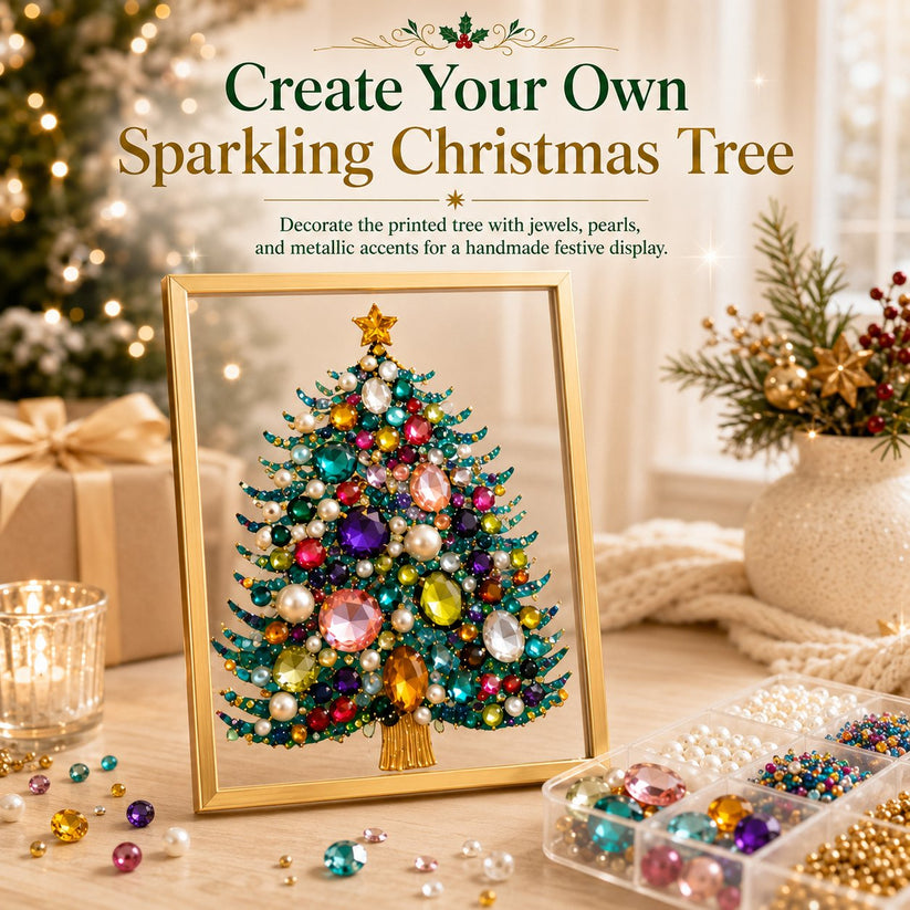 DIY Jeweled Christmas Tree Art Kit
