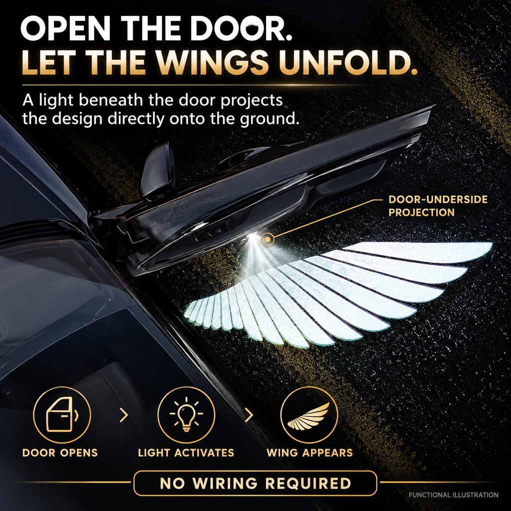 🎄 BUY 1 GET 1 FREE 🎁 Guardian Wings™ – Christmas Angel Wing Car Door Projector Lights (2-Pack) ✨