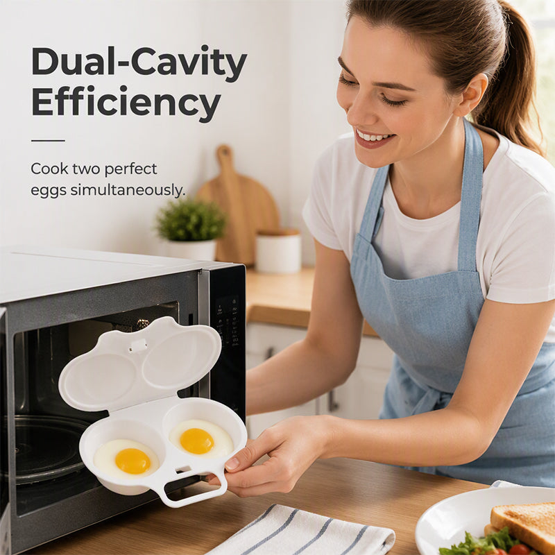 Microwave Egg Poacher——Dual‐cavity, non‐stick & easy clean