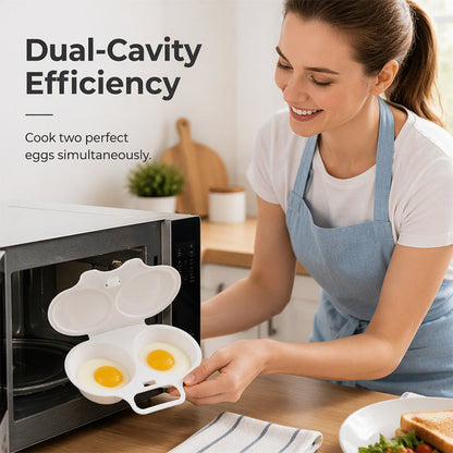 Microwave Egg Poacher——Dual‐cavity, non‐stick & easy clean
