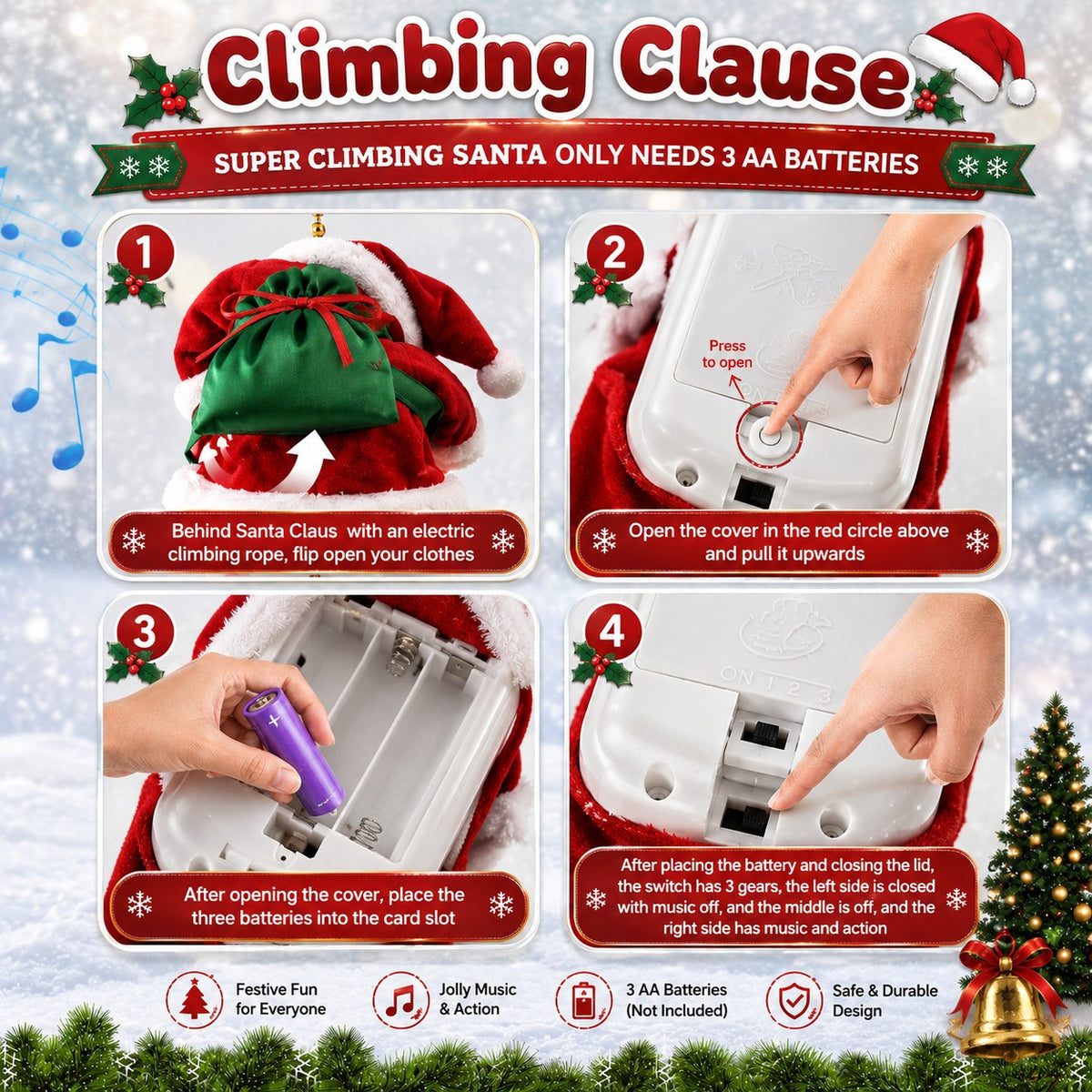 Climbing Santa Claus Christmas Ornament