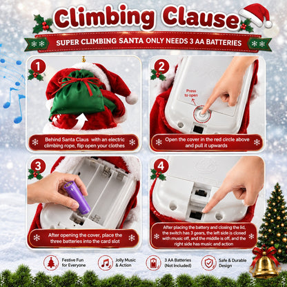 Climbing Santa Claus Christmas Ornament