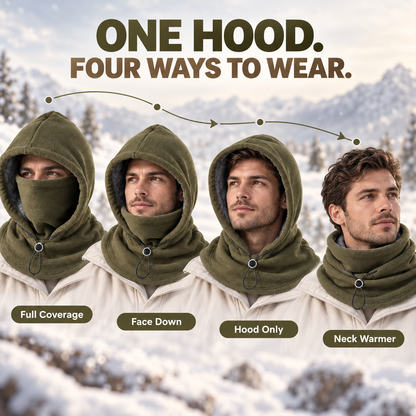 3-in-1 Winter Fleece Balaclava Hood - Warm Face, Ear & Neck Cover