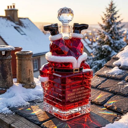 ZavenastoreTM⭐Santa Stuck in Chimney Decanter Whiskey Bottle