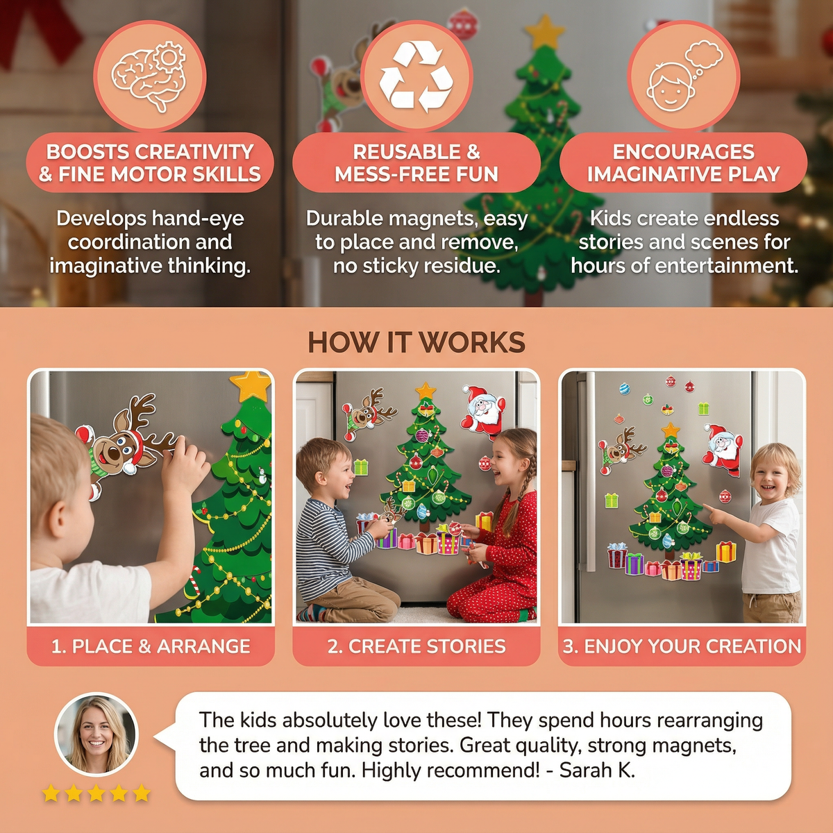 Christmas Montessori Magnetic Sticker Set for DIY Decorating